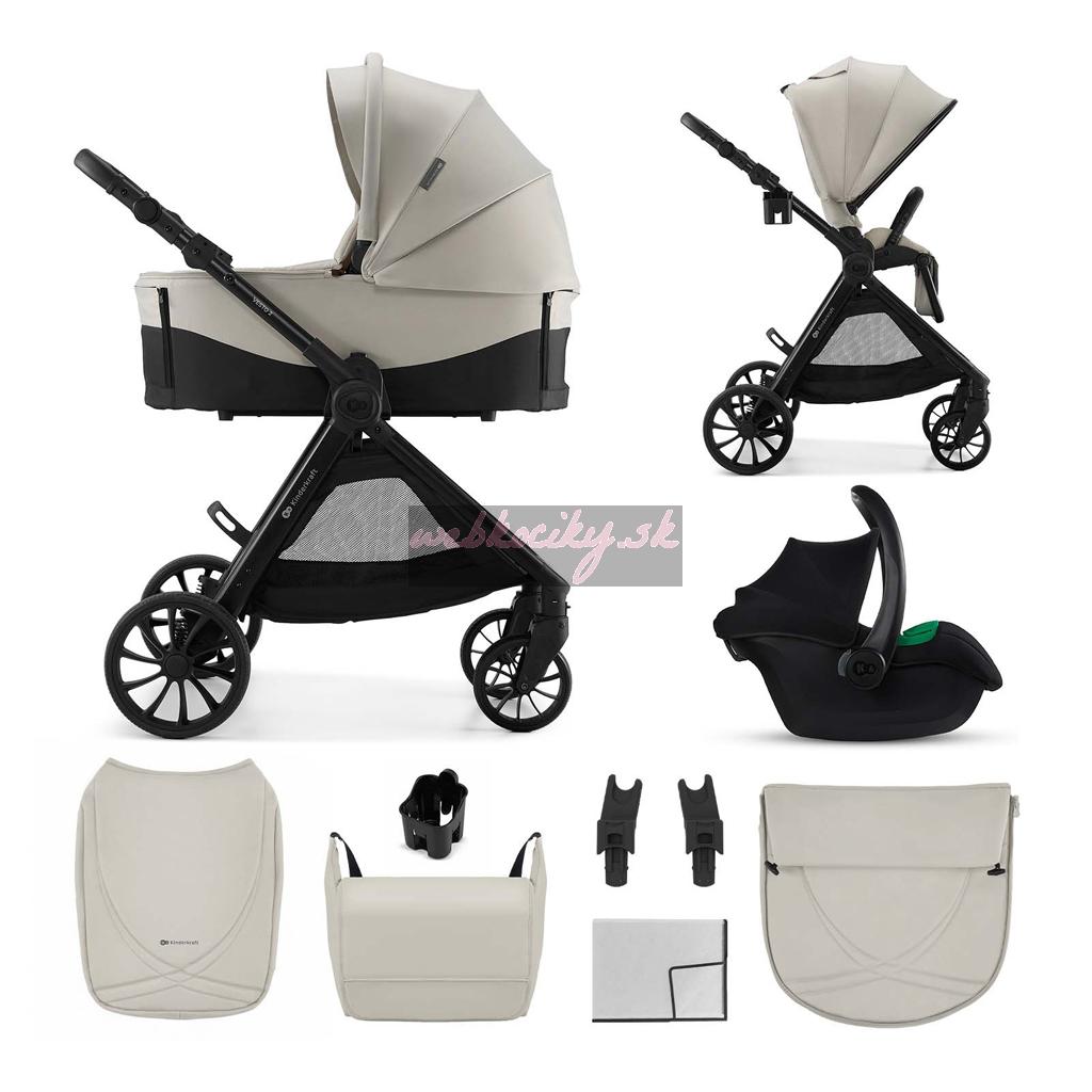 KINDERKRAFT Kočík kombinovaný Vesto 2 3v1 Beige
