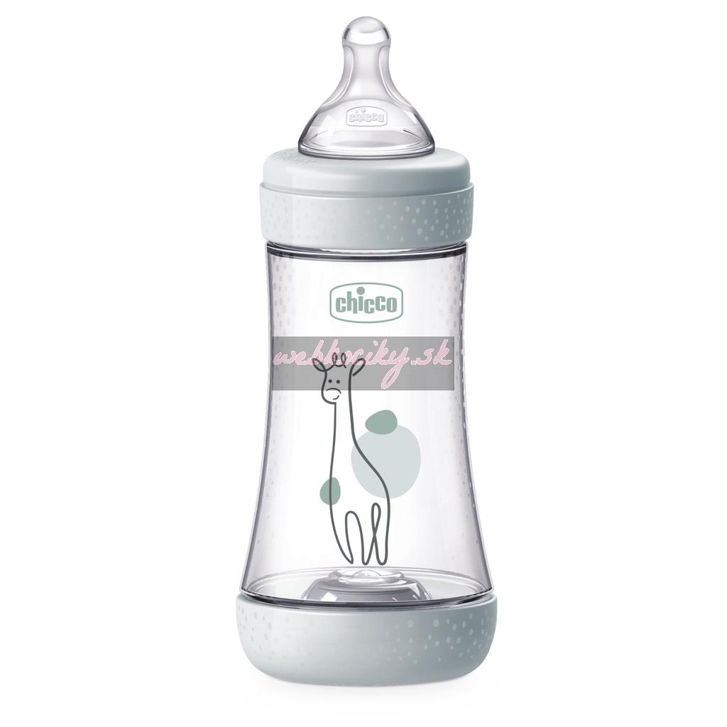 CHICCO Fľaša dojčenská antikoliková Perfect5 240 ml neutral stredný prietok 2m+