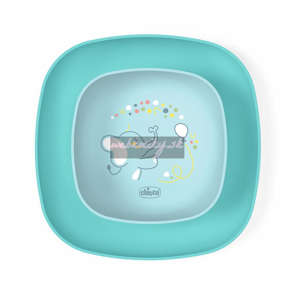 CHICCO Set jedálenský - miska a tanier blue 12m+
