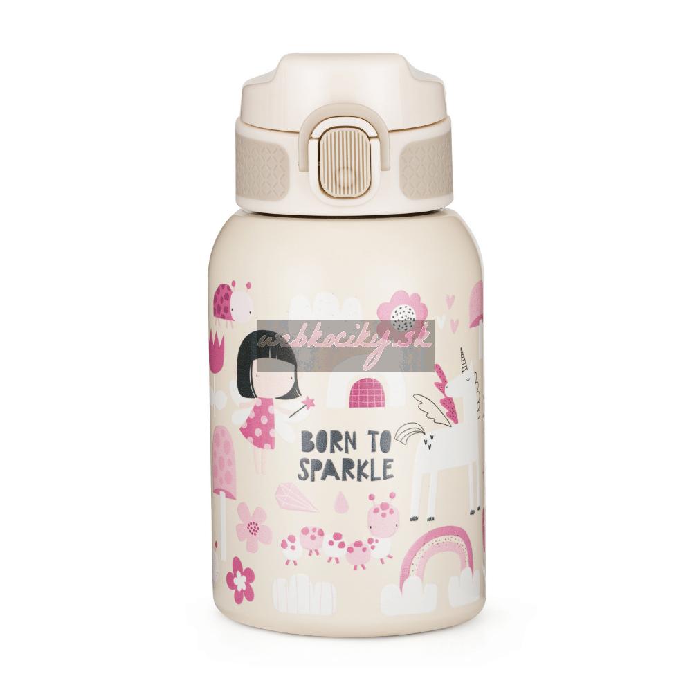 PETITE&MARS Fľaša nerezová termo so slamkou 350 ml Twinkling Fairy 12m+
