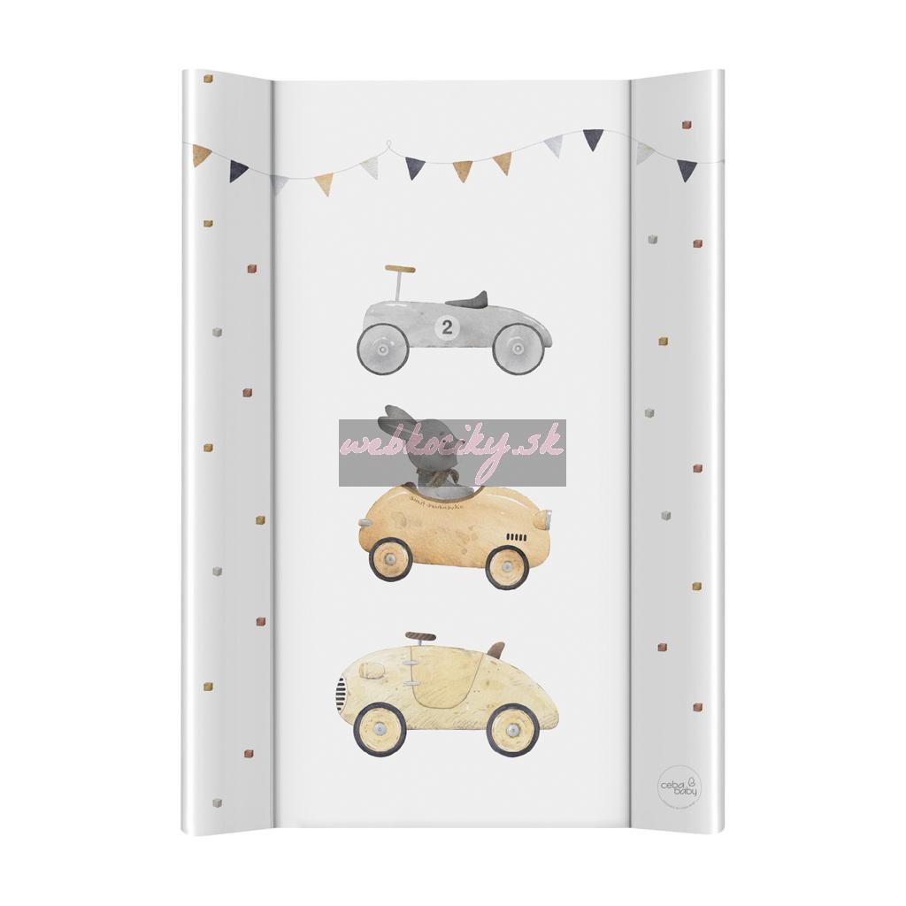 CEBA BABY Podložka prebaľovacia 2-hranná s pevnou doskou (50x70) Basic Bunny Driver
