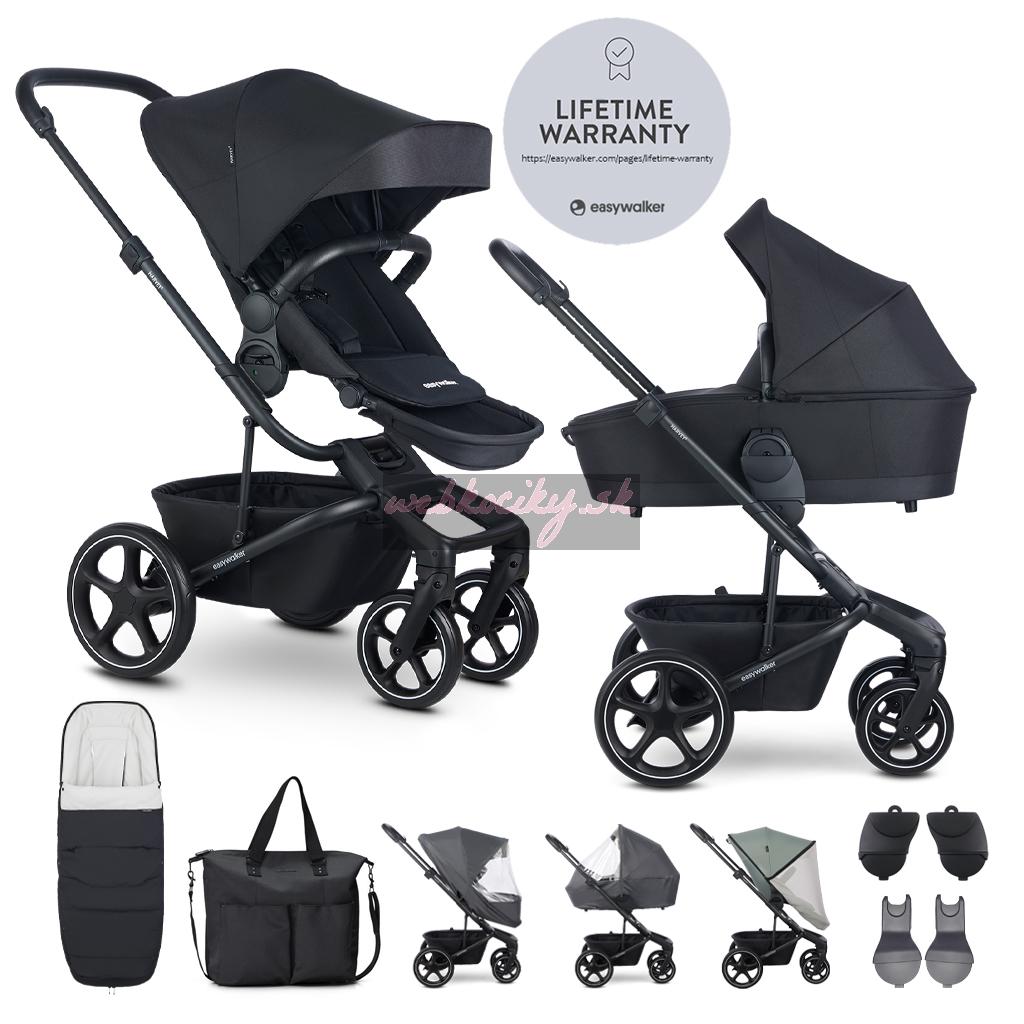 EASYWALKER Kočík kombinovaný Harvey⁵ Midnight Black XXL RWS