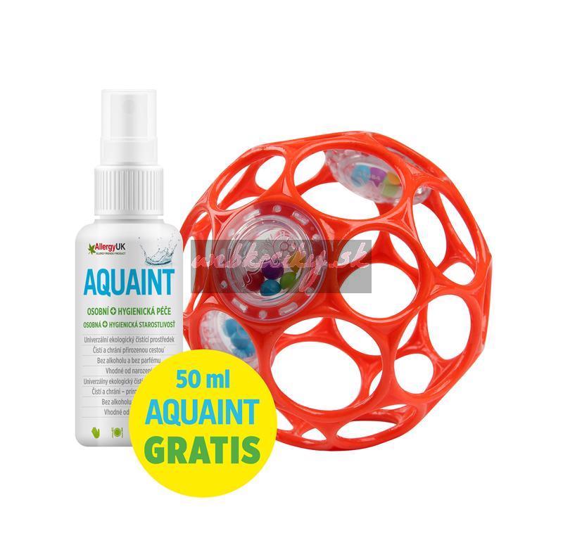 OBALL Hračka Oball RATTLE 10 cm 0m+ orange + 50 ml Aquaint