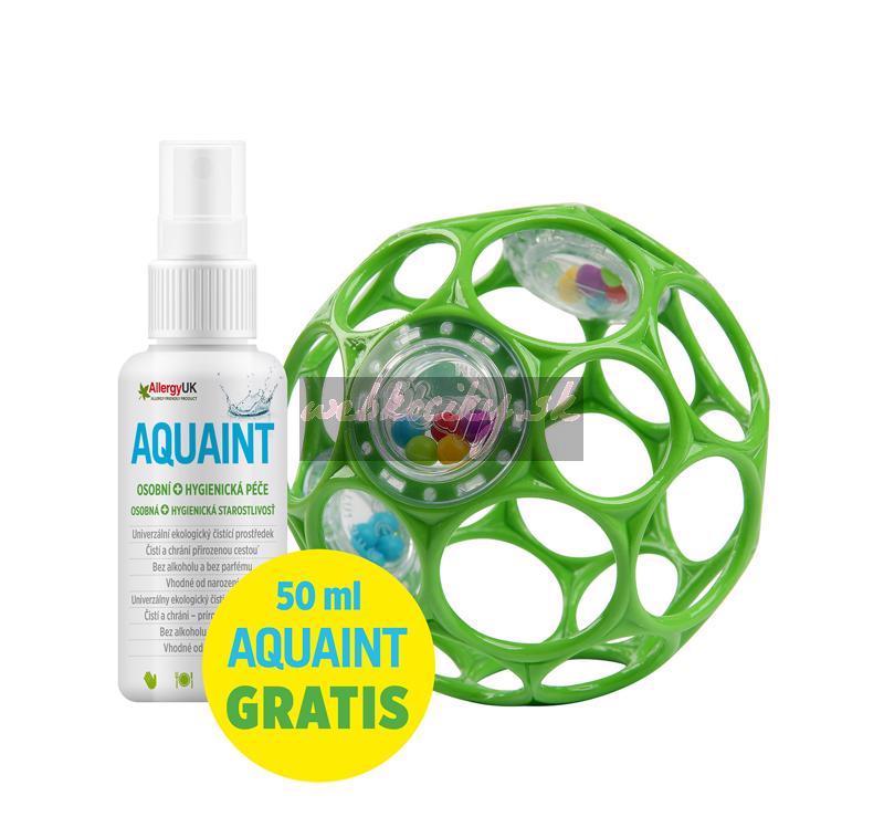 OBALL Hračka Oball RATTLE 10 cm 0m+ seafoam + 50 ml Aquaint