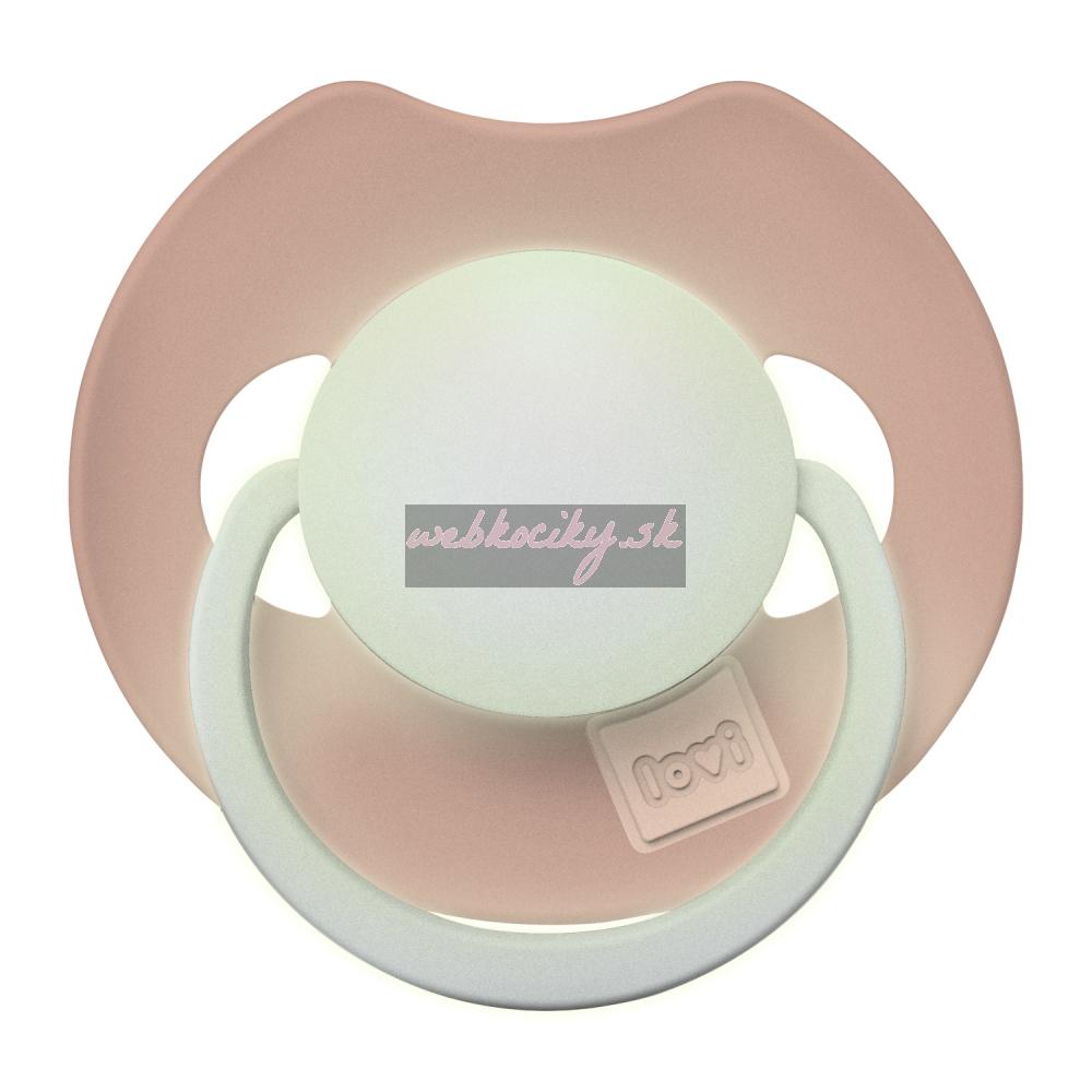 LOVI Cumlík svietiaci silikónový dynamický Prime 0-6m 1ks Blush