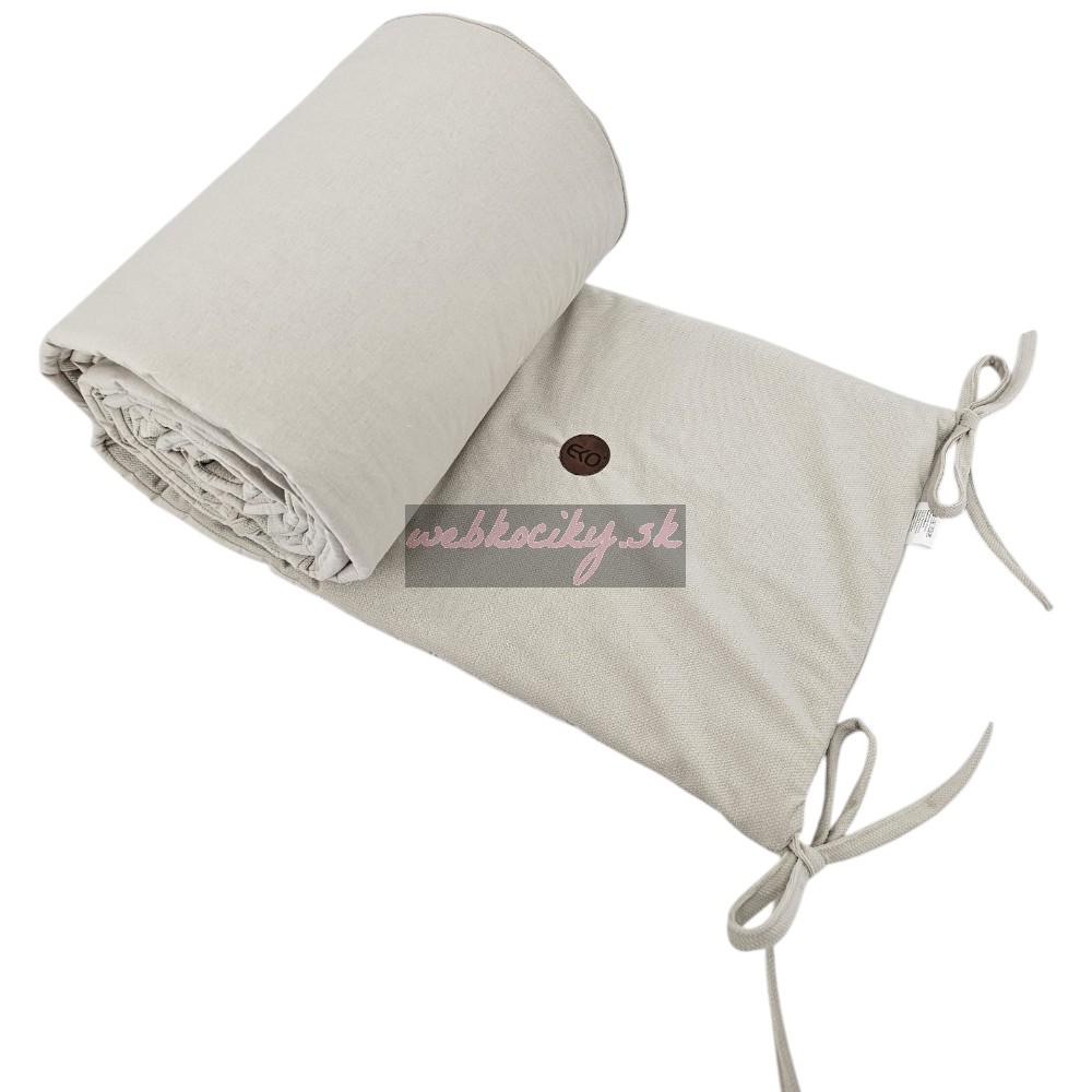 EKO Mantinel do postieľky bavlnený Velvet Light Beige 180cm