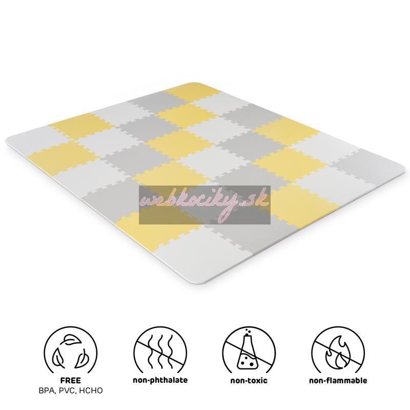 KINDERKRAFT Podložka penová puzzle Luno 150 x 180 cm Yellow, 30 ks