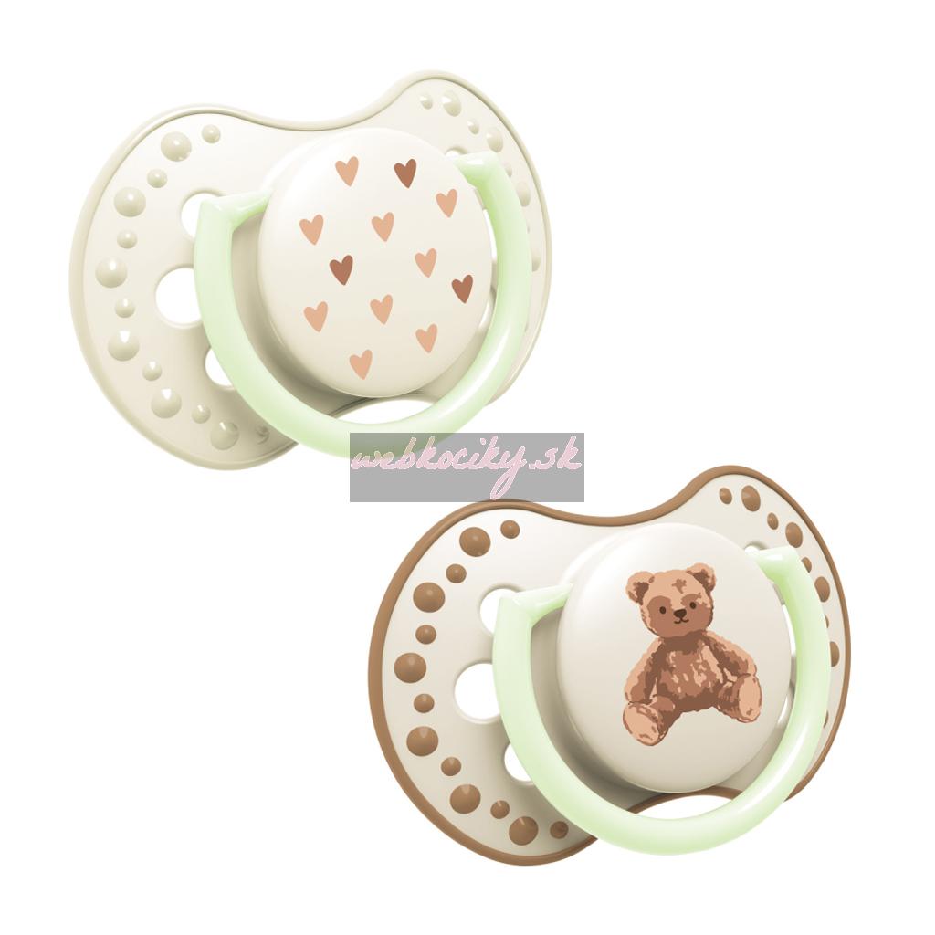 LOVI Cumlík svietiaci silikónový dynamický Teddy love 18m+ 2ks