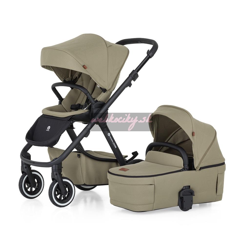 PETITE&MARS Kočík kombinovaný ICON 2v1 Mossy Green LITE AIR