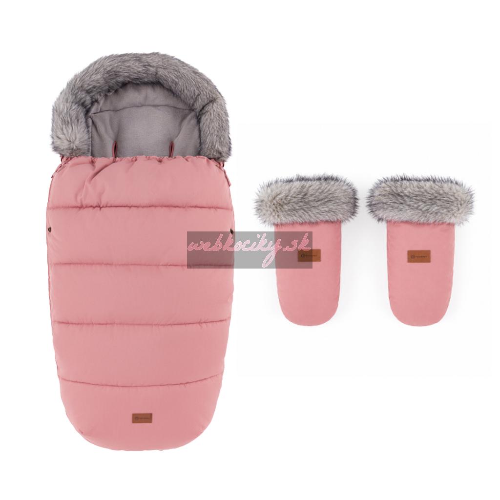 PETITE&MARS Set zimný fusak Comfy 4v1 + rukavice na kočík Fjora Old Rose