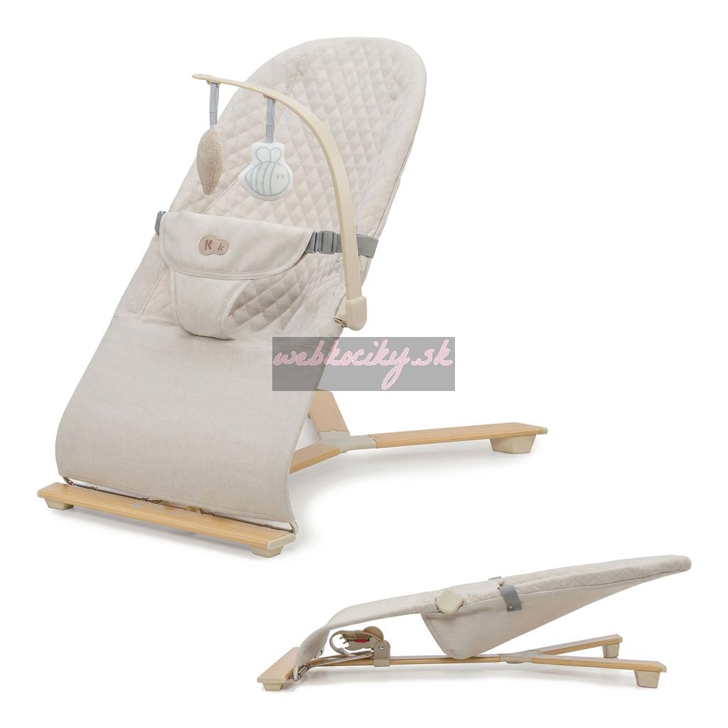 KINDERKRAFT Lehátko pohupujúce Mimi Beige wood, do 9 kg