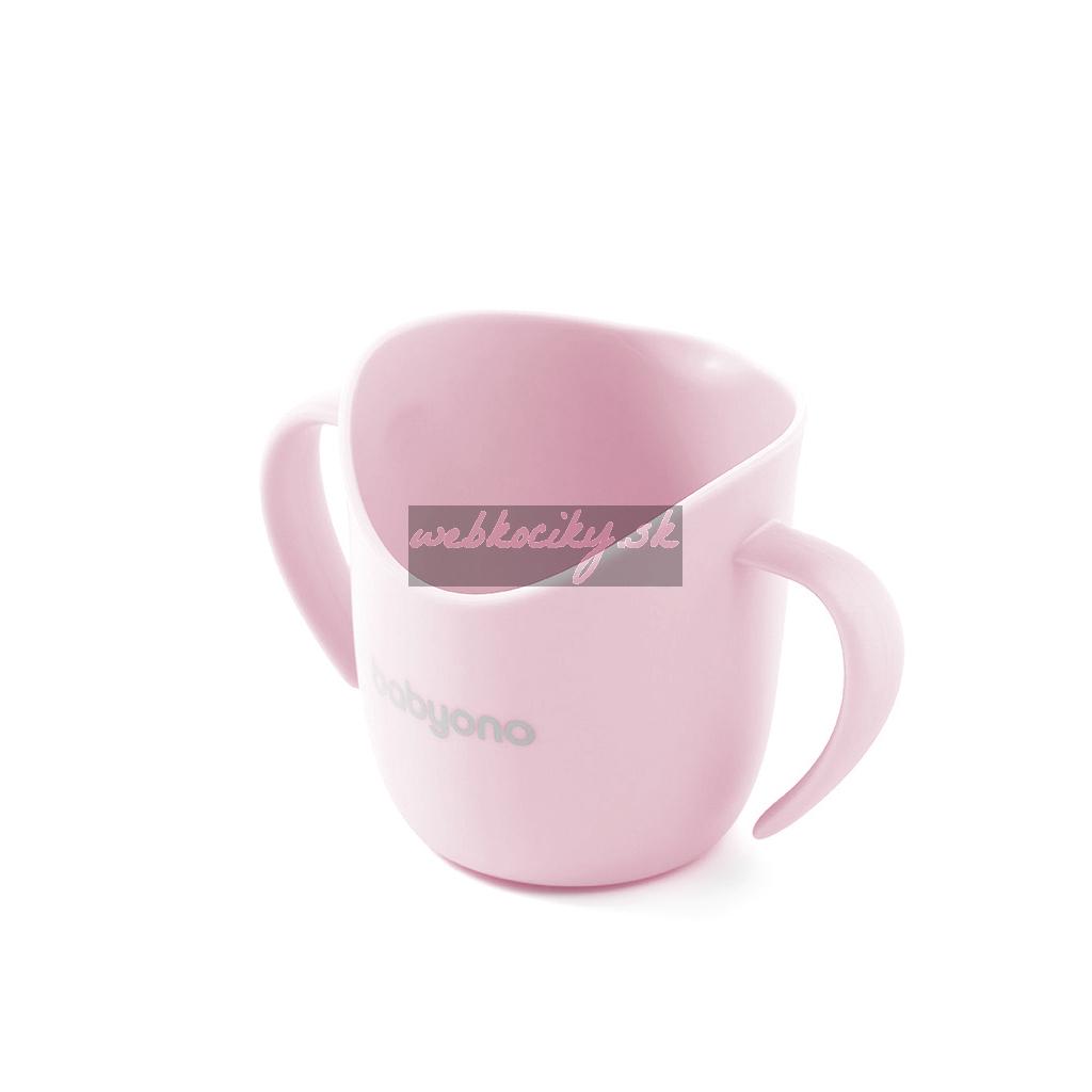 BABYONO Hrnček ergonomický s uškami 120 ml ružový 6m+