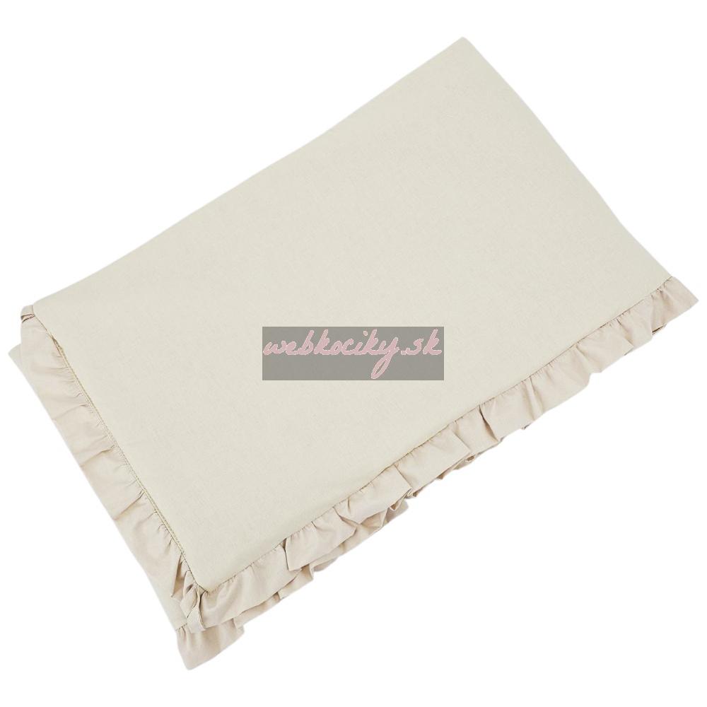 EKO Mantinel do postieľky bavlnený s volánikom Light Beige 180cm