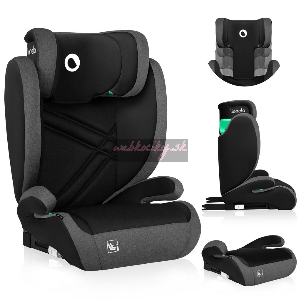 LIONELO Autosedačka Hugo i-Size (100-150 cm) Black Grey