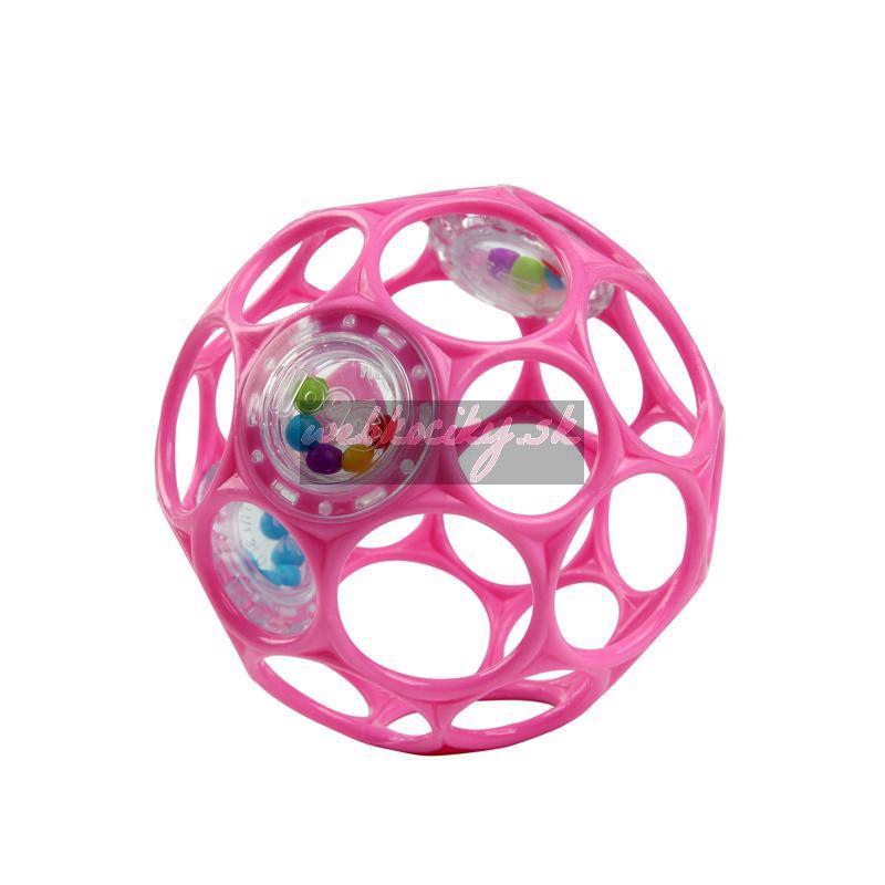 OBALL Hračka Oball RATTLE 10 cm dark pink 0m+
