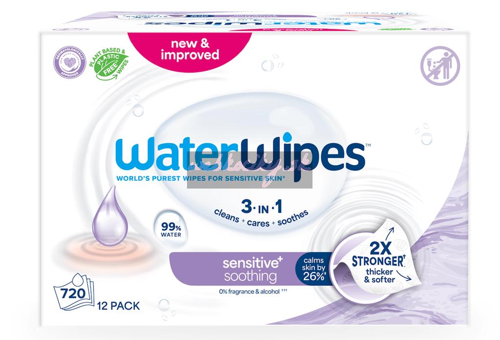 12X WATERWIPES Obrúsky vlhčené Soothing clean 3in1 60 ks (720 ks)