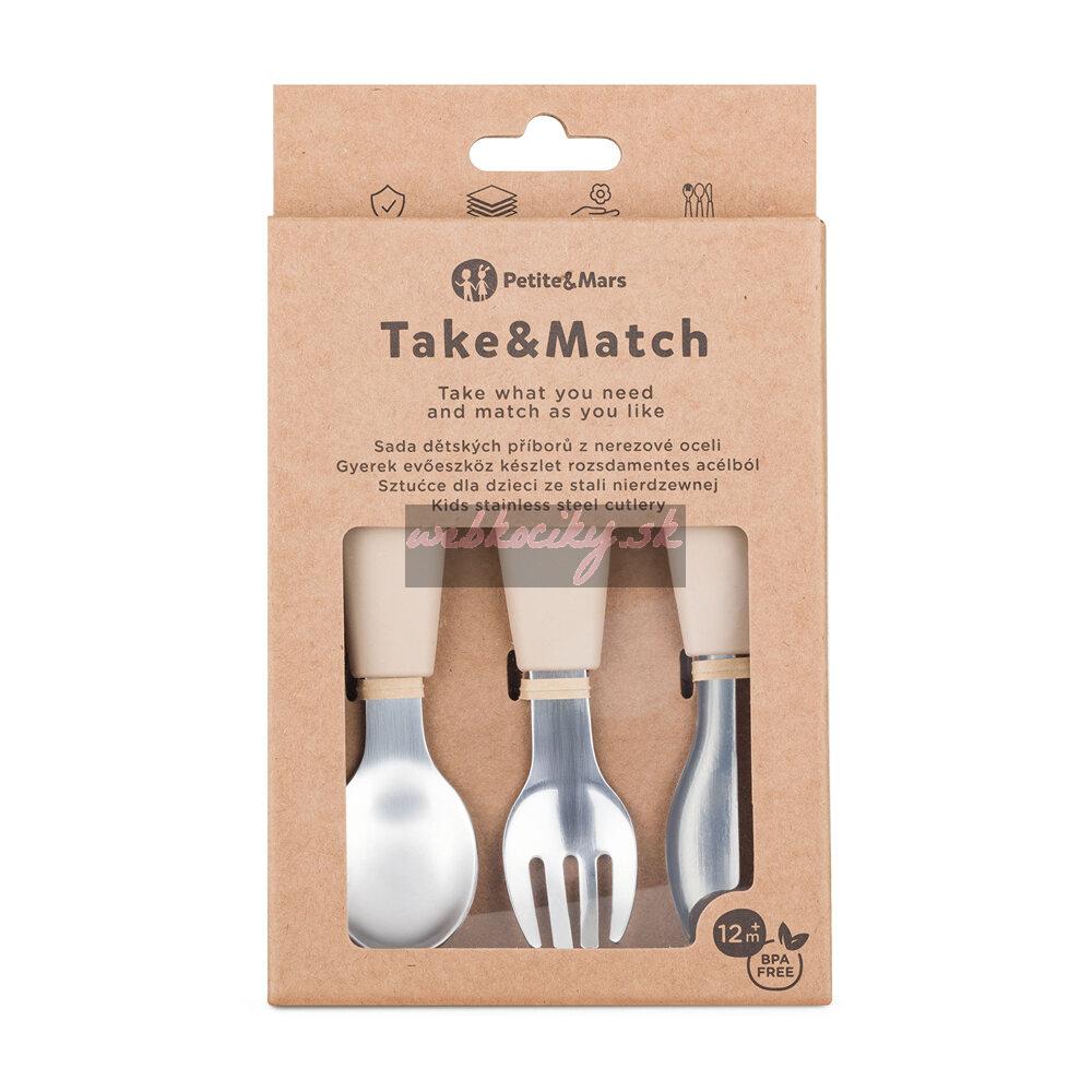PETITE&MARS Sada príborov z nerezovej ocele Take&Match Desert Sand 12m+