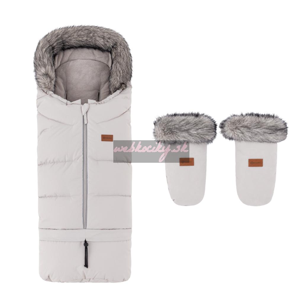 PETITE&MARS Set zimný fusak Arctic 4v1 + rukavice na kočík Fjora Champagne Shower