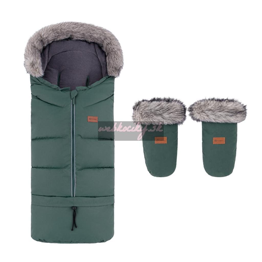 PETITE&MARS Set zimný fusak Arctic 4v1 + rukavice na kočík Fjora Khaki