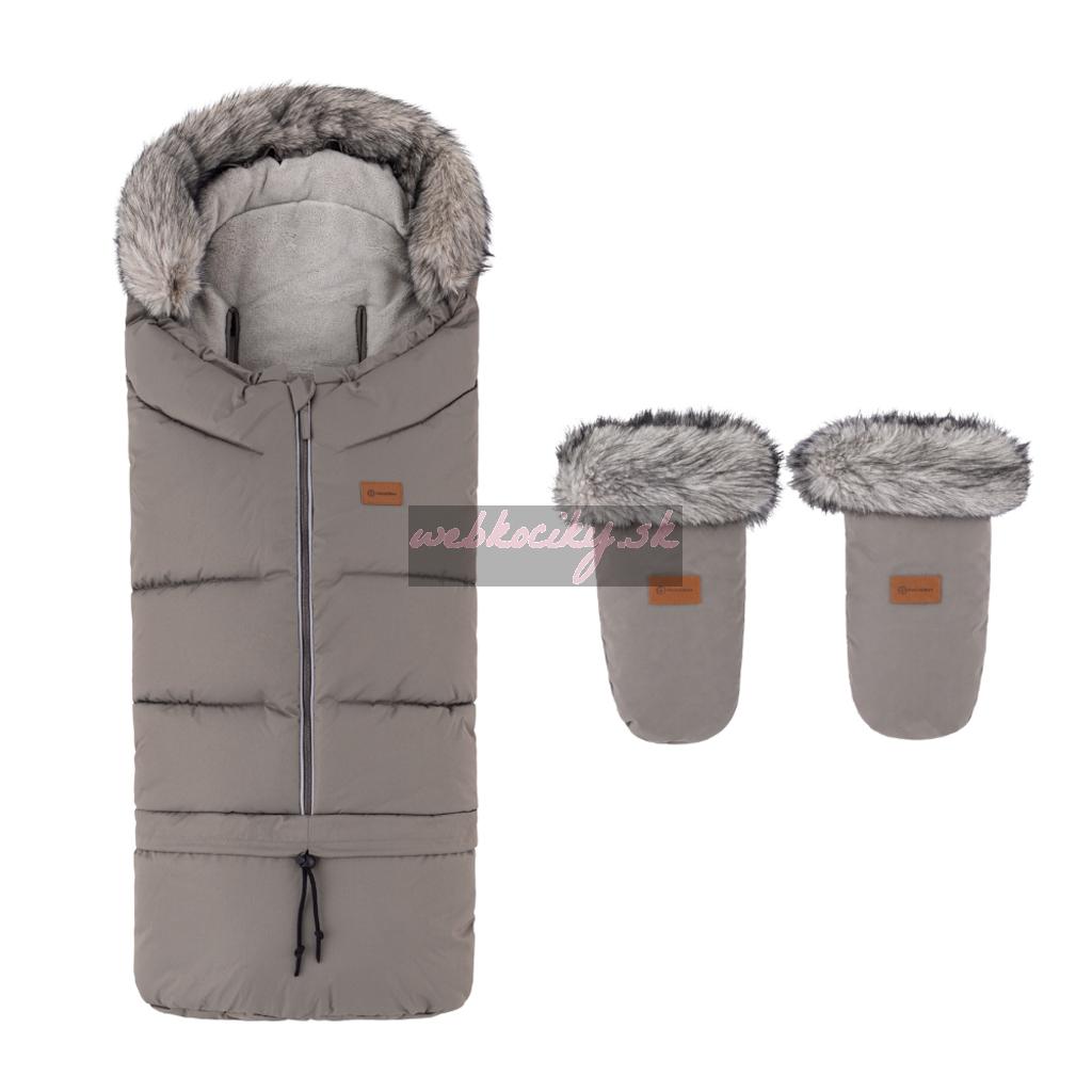 PETITE&MARS Set zimný fusak Arctic 4v1 + rukavice na kočík Fjora Mocha Mousse