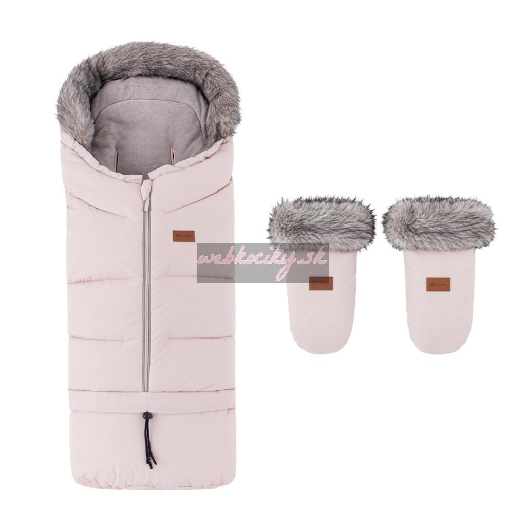 PETITE&MARS Set zimný fusak Arctic 4v1 + rukavice na kočík Fjora Rose Petal