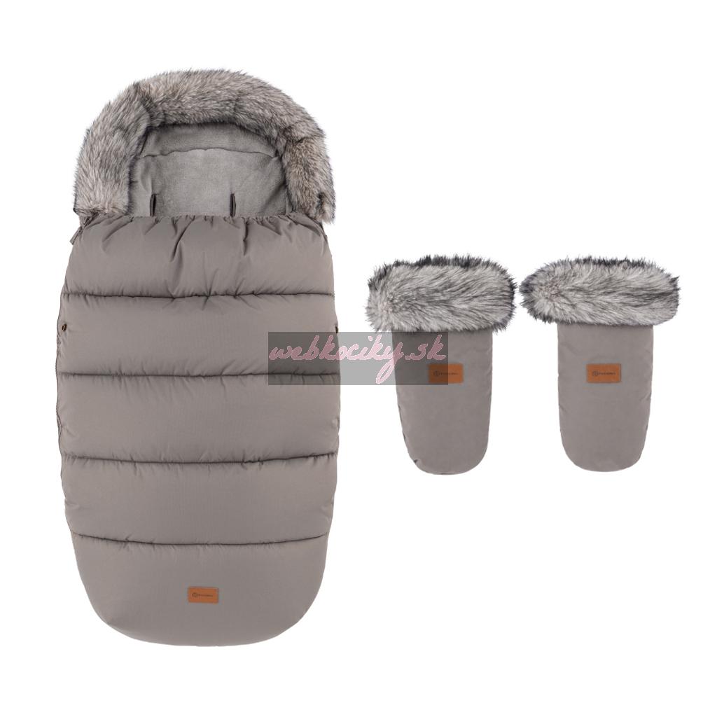 PETITE&MARS Set zimný fusak Comfy 4v1 + rukavice na kočík Fjora Mocha Mousse