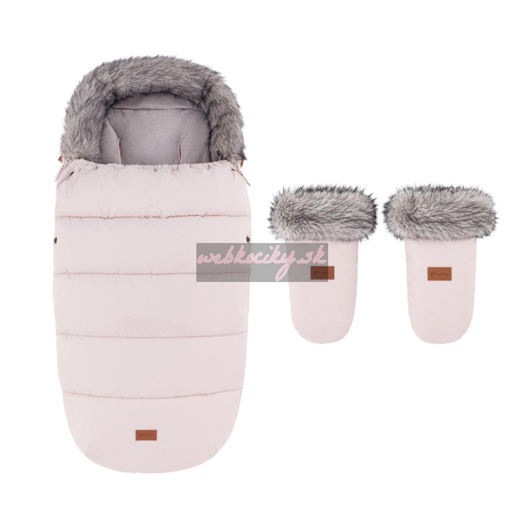 PETITE&MARS Set zimný fusak Comfy 4v1 + rukavice na kočík Fjora Rose Petal