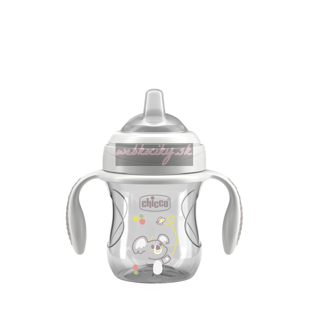 CHICCO Hrnček Transition učiaci s držadlami grey, 4m+