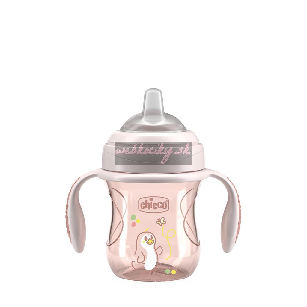 CHICCO Hrnček Transition učiaci s držadlami pink, 4m+