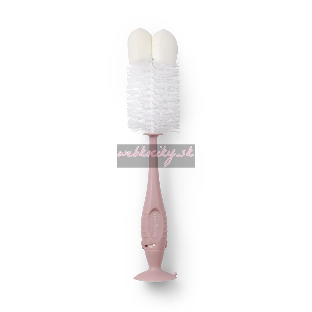 BABYONO Kefa na fľaše a cumlíky s prísavkou Pink