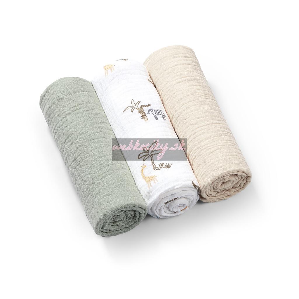 BABYONO Plienky mušelínové Super Soft 3 ks, Green 70 x 70 cm