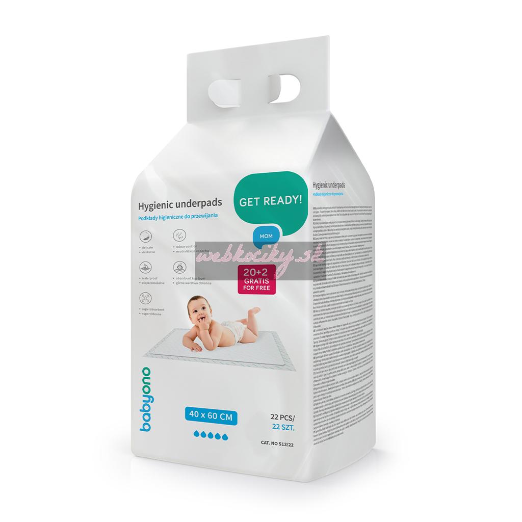 BABYONO Podložky prebaľovacie pod dieťa 40 x 60cm, 20ks + 2ks zadarmo