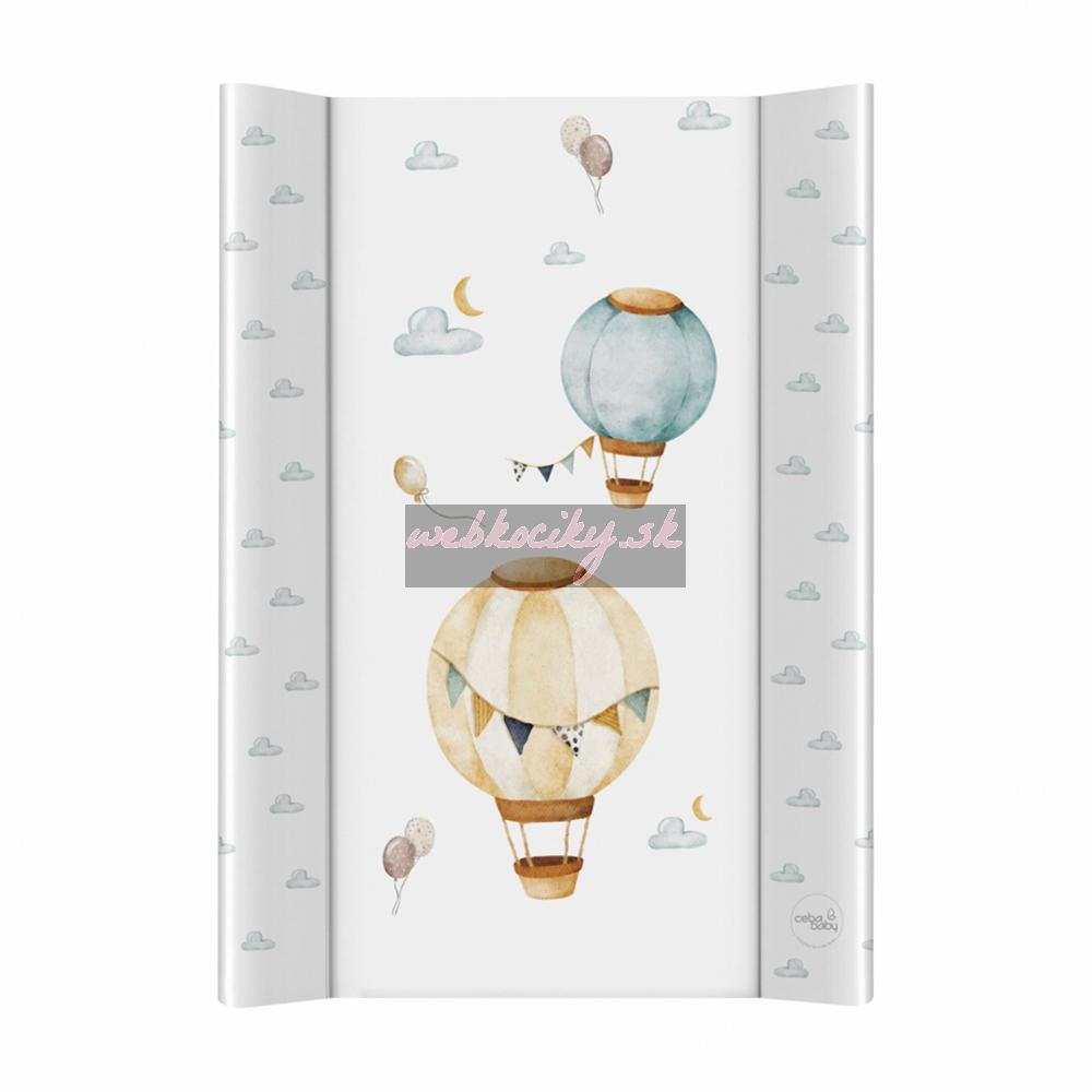 CEBA BABY Podložka prebaľovacia 2-hranná s pevnou doskou (50x70) Basic Balloons