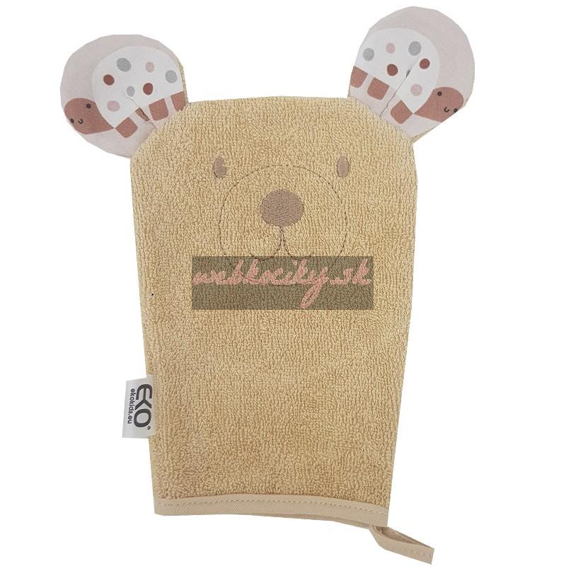 EKO Žinka bavlnená s uškami Bear Beige 20x15 cm
